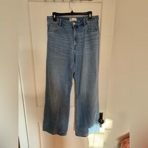 Bershka Light Blue Wide-Leg Jeans